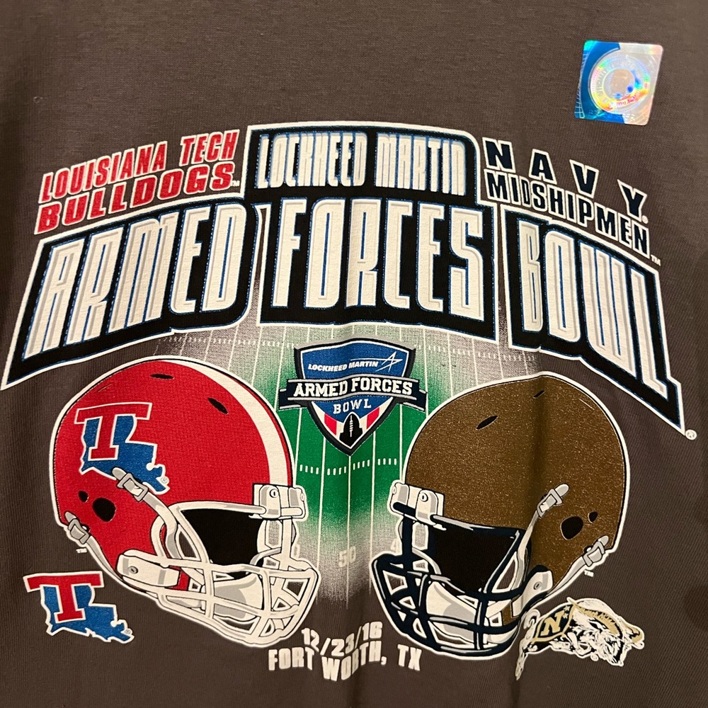 NCAA 2016 Armed Forces Bowl Shirt with Navy and Louisiana Tech Men’s Size Large